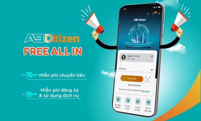 Free all in - Miễn phí đăng ký sử dụng và chuyển tiền trên AB Ditizen