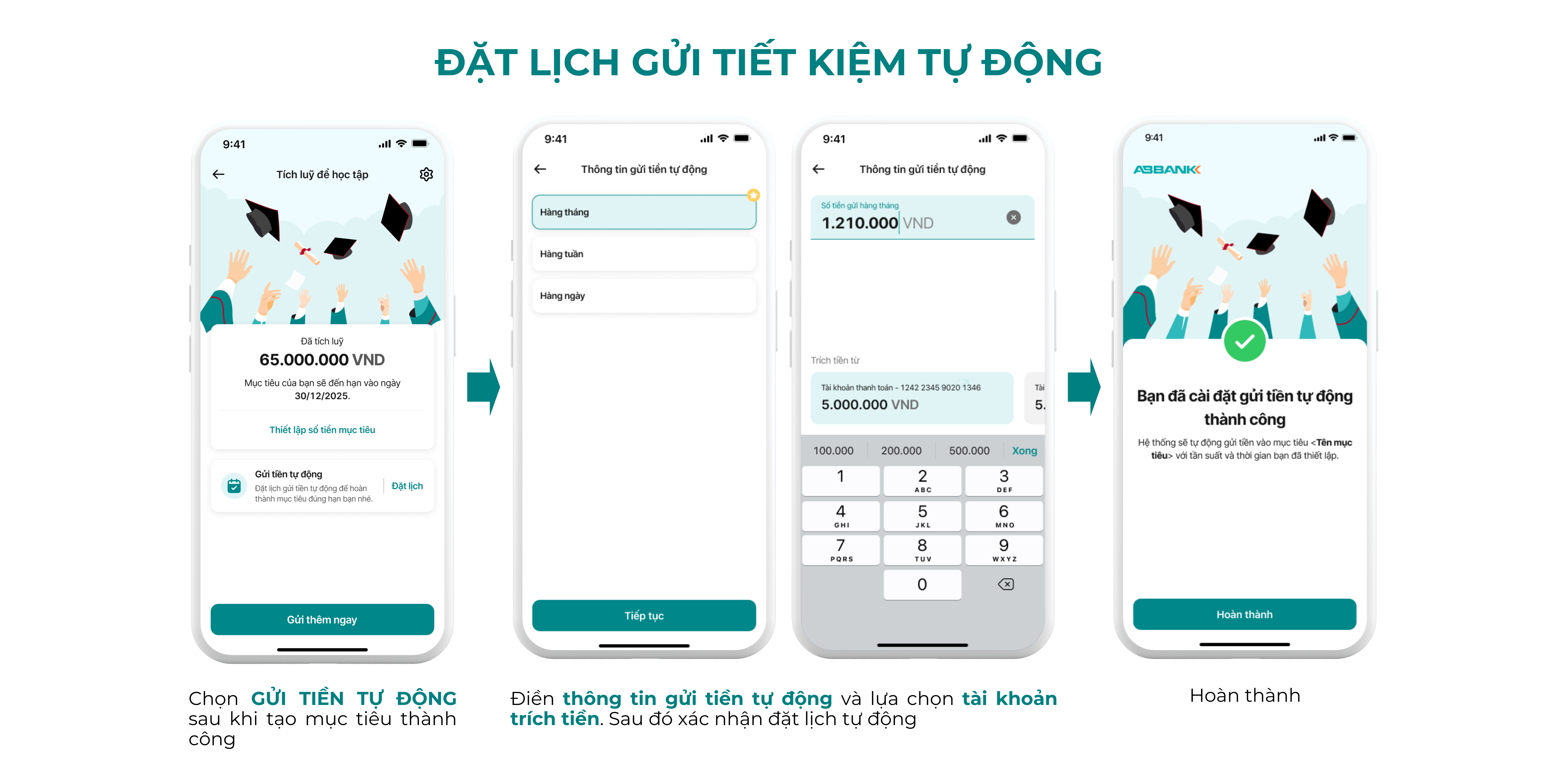 Đặt lịch gửi tiết kiệm tự động